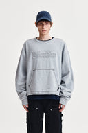 RAW CUT APPLIQUE SWEATSHIRT IN GRAY image 11