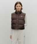 W CLASSIC LOGO CROP DOWN VEST IN DARK BROWN image 15