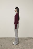 HENLY NECK SHIRRING TOP IN BURGUNDY image 6