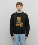 DOODLE BEAR KNIT PULLOVER IN NAVY image 11
