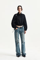 CROPPED EMBROIDERY BACK LOGO JUMPER IN STRONG BLACK image 10