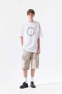 PATCHWORK CARGO BERMUDA PANTS FOR MEN IN BEIGE image 11