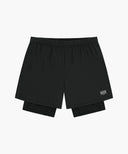 MARITHE SPORT M DOUBLE-LAYER SHORTS IN BLACK