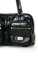 DOUBLE POCKET BRICK SHOULDER BAG IN BLACK image 10