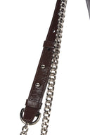 GLOSSY QUILTING MEDIUM CHAIN BAG IN DARK BROWN image 9
