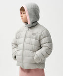 ENFANT COLLARLESS LIGHTWEIGHT DUCK DOWN JACKET IN LIGHT GRAY image 1