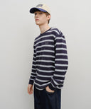 MULTI COLOR STRIPE LONG SLEEVE IN NAVY image 2