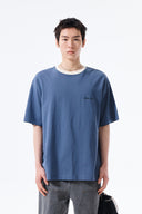 TONAL RIB BACK LOGO TOP FOR MEN IN SMOKE BLUE image 5