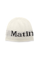 LOGO LINEN SHORT BEANIE IN WHITE image 1