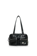 DOUBLE POCKET BRICK SHOULDER BAG IN BLACK image 6