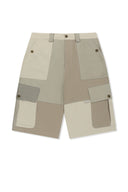 PATCHWORK CARGO BERMUDA PANTS FOR MEN IN BEIGE image 2