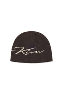MATIN LOGO SCRIPT BEANIE IN BROWN image 8