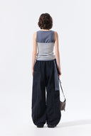 LABEL DETAIL HALTER TANK TOP IN GRAY image 7