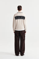 BACK LOGO COLLAR KNIT TOP FOR MEN IN IVORY image 17