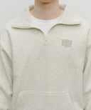 CLASSIC LOGO HALF ZIPUP SWEATSHIRT IN OATMEAL image 4