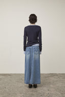 GLITTER SLIM LOGO KNIT TOP IN NAVY image 19