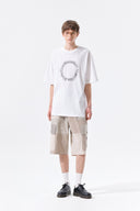 PATCHWORK CARGO BERMUDA PANTS FOR MEN IN BEIGE image 10