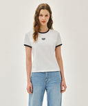 W CLASSIC LOGO RINGER TEE IN WHITE image 10
