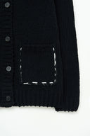 HANDMADE COLLAR KNIT CARDIGAN FOR MEN IN BLACK image 5