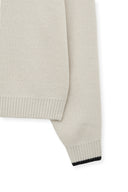 BACK LOGO COLLAR KNIT TOP FOR MEN IN IVORY image 15