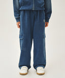 KIDS DOODLE CLASSIC LOGO CARGO SWEAT PANTS IN BLUE image 15