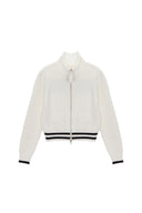 SPELL POINT STRIPE KNIT CARDIGAN IN IVORY image 7