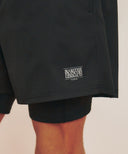 MARITHE SPORT M DOUBLE-LAYER SHORTS IN BLACK