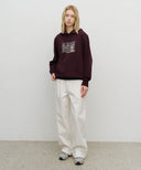 DOODLE CLASSIC BEAR HOODIE IN BURGUNDY image 4