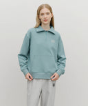 CLASSIC LOGO HALF ZIPUP SWEATSHIRT IN MINT GREY image 11