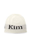 LOGO LINEN SHORT BEANIE IN WHITE image 6