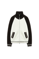 HIGH NECK RAGLAN KNIT ZIP UP FOR WOMEN IN DARK BROWN image 1