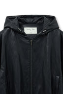 FAUX LEATHER HOODY CROP JUMPER IN BLACK image 15