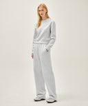 W BASIC FOLD-OVER SWEAT PANTS IN LIGHT HEATHER GREY image 4
