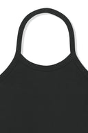 LABEL DETAIL HALTER TANK TOP IN BLACK image 3