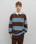 CLASSIC LOGO STRIPE RUGBY SWEATSHIRT IN BLUE image 10