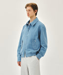 DENIM HARRINGTON JACKET IN BLUE image 2