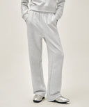W BASIC FOLD-OVER SWEAT PANTS IN LIGHT HEATHER GREY image 1
