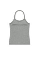 LABEL DETAIL HALTER TANK TOP IN GRAY image 2