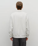 BASEBALL LOGO COLLAR HALF ZIPUP SWEATSHIRT IN LIGHT HEATHER GREY image 10