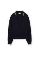 BACK LOGO COLLAR KNIT TOP FOR MEN IN DARK NAVY image 2