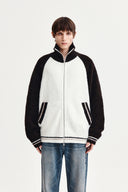 HIGH NECK RAGLAN KNIT ZIP UP FOR MEN IN DARK BROWN image 11