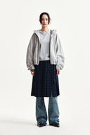 CROPPED BACK LOGO HOODY WIND BREAKER IN LIGHT BEIGE image 9