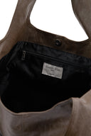 SIDE STRING LEATHER BIG SHOULDER BAG IN BROWN image 9