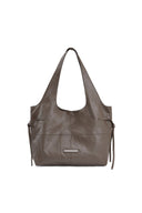 SIDE STRING LEATHER BIG SHOULDER BAG IN BROWN image 5