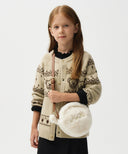 ENFANT BEAR GRAPHIC KNIT CARDIGAN IN LIGHT BEIGE image 1