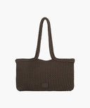 CLASSIC LOGO NET SHOULDER BAG IN DARK BROWN image 7