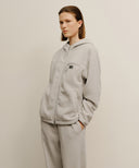 MARITHÉ SPORT FLEECE HOOD ZIP-UP JACKET IN LIGHT GRAY image 14