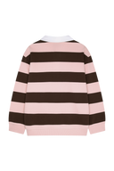 KIDS MICRO CLASSIC LOGO RUGBY STRIPE SWEATSHIRT IN BROWN