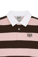 KIDS MICRO CLASSIC LOGO RUGBY STRIPE SWEATSHIRT IN BROWN