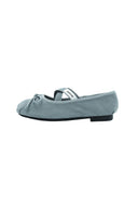 W CROSS BANDING CORDUROY FLAT SHOES IN LIGHT BLUE